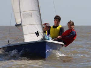 Harry, Jess and Poppy having a great sail