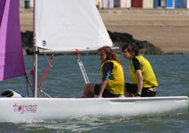 Sam and Sophie concentrating in the Topaz class