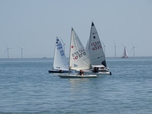 Clare Giles leads the Gunfleet Ladies Race in her Europe