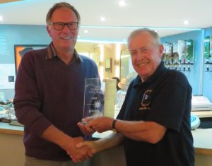 Robert Mitchell receives the Laser Class Points Trophy