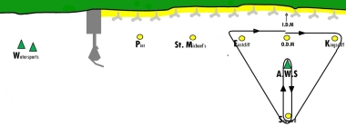 The course for the Potterers' Pot resulted in two beats against a flooding tide