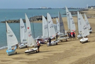 Some of the competitors rigging up in the morning