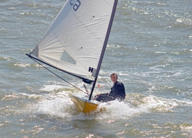 Visiting sailor Chris Robinson is greeted with lively conditions