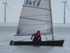 Derroll Pedder sailing his Solo into second place overall in the Gunfleet Spring Series