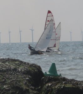 Close encounters in the early part of the first Spring Series race at Gunfleet