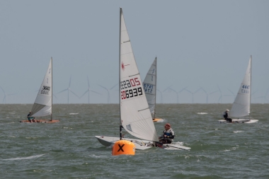 Rob Lockett, who took second place, with the Solo race going on in the background