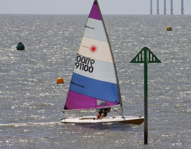 Carlo Bardetti sails through the line at the end of the first lap