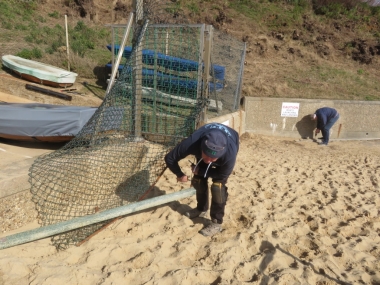 Dave and Tim working on the fencing