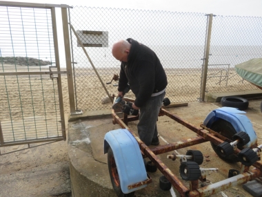 Servicing the Rescue Boat trailer