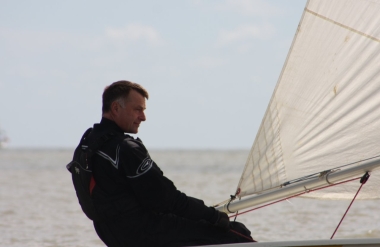 Concentration in John Tappenden's face results in him winning the race for the Wallet Trophy