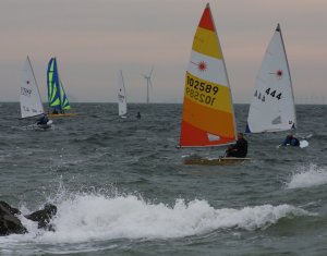 Lively seas greet some of the competitors for the second race in the Winter Series