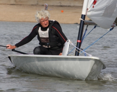  Winner of the race, and the Autumn Series overall, Andy Dunnett in his Laser