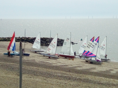 Sunday morning and some of the competitors get their boats ready for the Bill Geddes Race