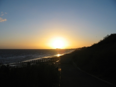 The sun sets here