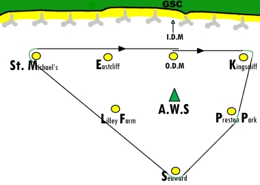 The course for the afternoon Catamaran Class race