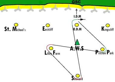 The course for Wednesday evening's second race in the Tony Chadd Cup series