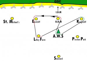 The course for the second race in the Laser Class Points