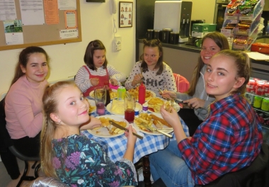 Some of the lady cadets toasting the start of the sailing season