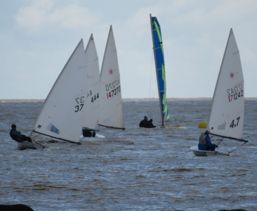 Arriving at the Kingscliff Buoy in the first race