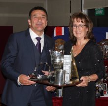 Always a regular winner - Ken Potts weighed-down with trophies