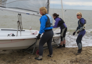 Julie, Clare and Yvonne get ready to launch the Xenon