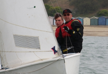 Michael Gutteridge and Derroll Pedder take their GP14 to third place