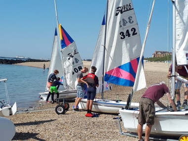 Boats are busy getting rigged