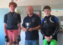Ed Philpot and Henry Spooner are presented with the Cadet Day Trophy
