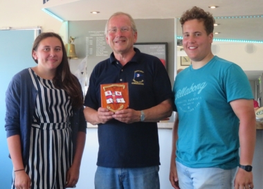 First Cadets home in the Clacton Lifeboat race, Cadet Commodore Harry Swinbourne and crew Jessica McLean-Wright sailed their RS200 into third position overall