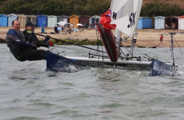 Pumping-up the power; Larry Foxon and Mike Rolfe on their Hurricane catamaran