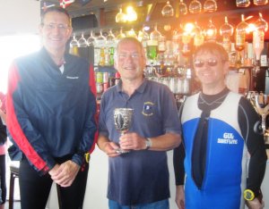 Richard Wright and Mark Thomas from Hertford County Yacht Club with the 1893 Regatta Trophy