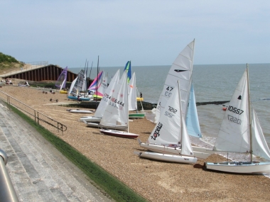 Boats on the beach between races on Regatta Day 2011