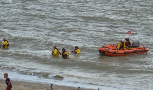 The Clacton Lifeboat Crew arrive