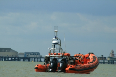 Clacton's Lifeboat "David Porter MPS" moored off the Club