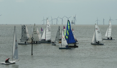 Competitors get ready for the start of the race for the RNLI Charity Shield