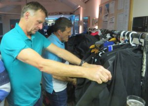 Two customers for new wetsuits