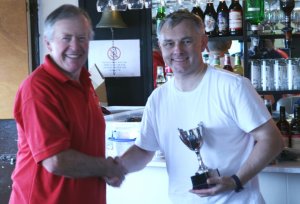 Martin "Middle of the Fleet" Tubbs collects the trophy for the second year running