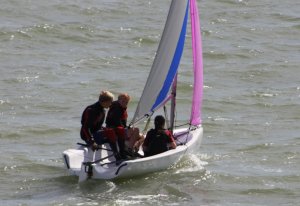 Thomas, along with Mac and Esme, win the Topaz Class Racing