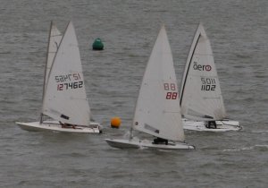 The leading boats at the start of the sixth race of Gunfleet's Summer Series
