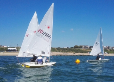 Rob Lockett and Paul Stanton chase Andy Cornforth during the second race