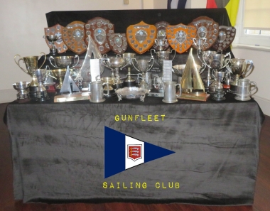 The trophy table with the Club's silverware on display