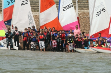 Cadet Officer Barry Peters and some of the youngsters taking part in the 2012 Gunfleet Cadet Week