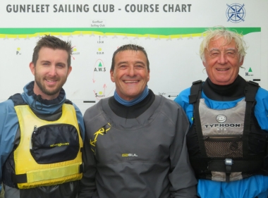 Winner Ken Potts, flanked by Andy Cornforth (left) who came second, and And Dunnett (right) who was third in the Winter Series 2 Race