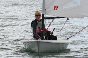 Yvonne Gough sailed very well in her Laser and just missed-out on the top three places