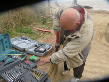 Dave working on the winch